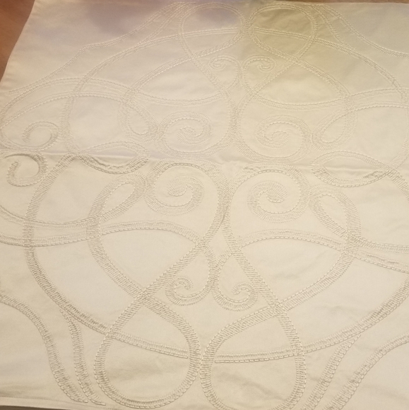 FRETTE Lux embroidered Euro pillow sham champagne tan - Picture 7 of 11